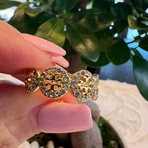 Tory Burch Miller Pave Ring Size 8